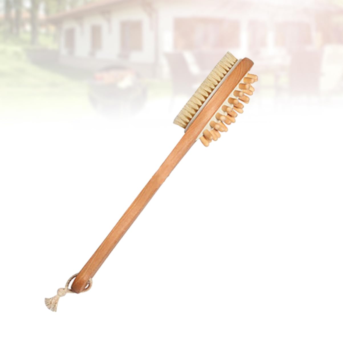 Healeved 2 Pezzi Spazzola per La Schiena con Manico in Legno Esfoliante per Il Corpo per Bagno E