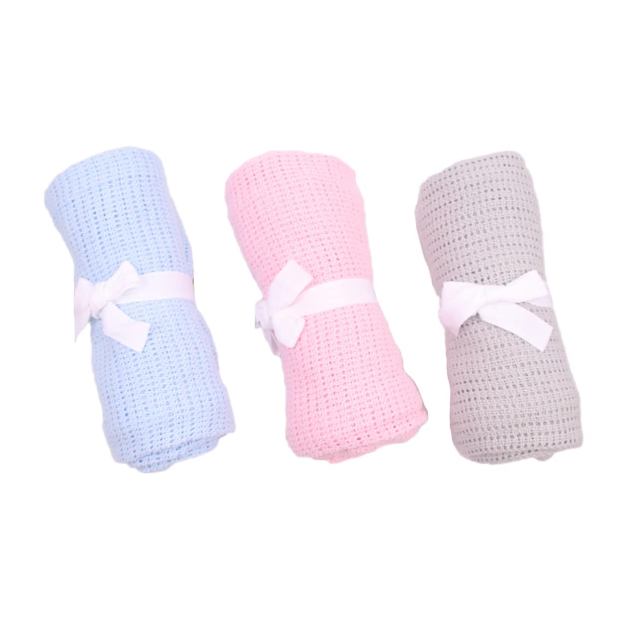 Coperta per Bebè in Cotone Cellulare 3 Pezzi, per Ragazzi e Ragazze | Vacanze Estive, Coperta Culla, per Auto e Passeggino, Lavabile, Riutilizzabile, Stimolazione Tattile