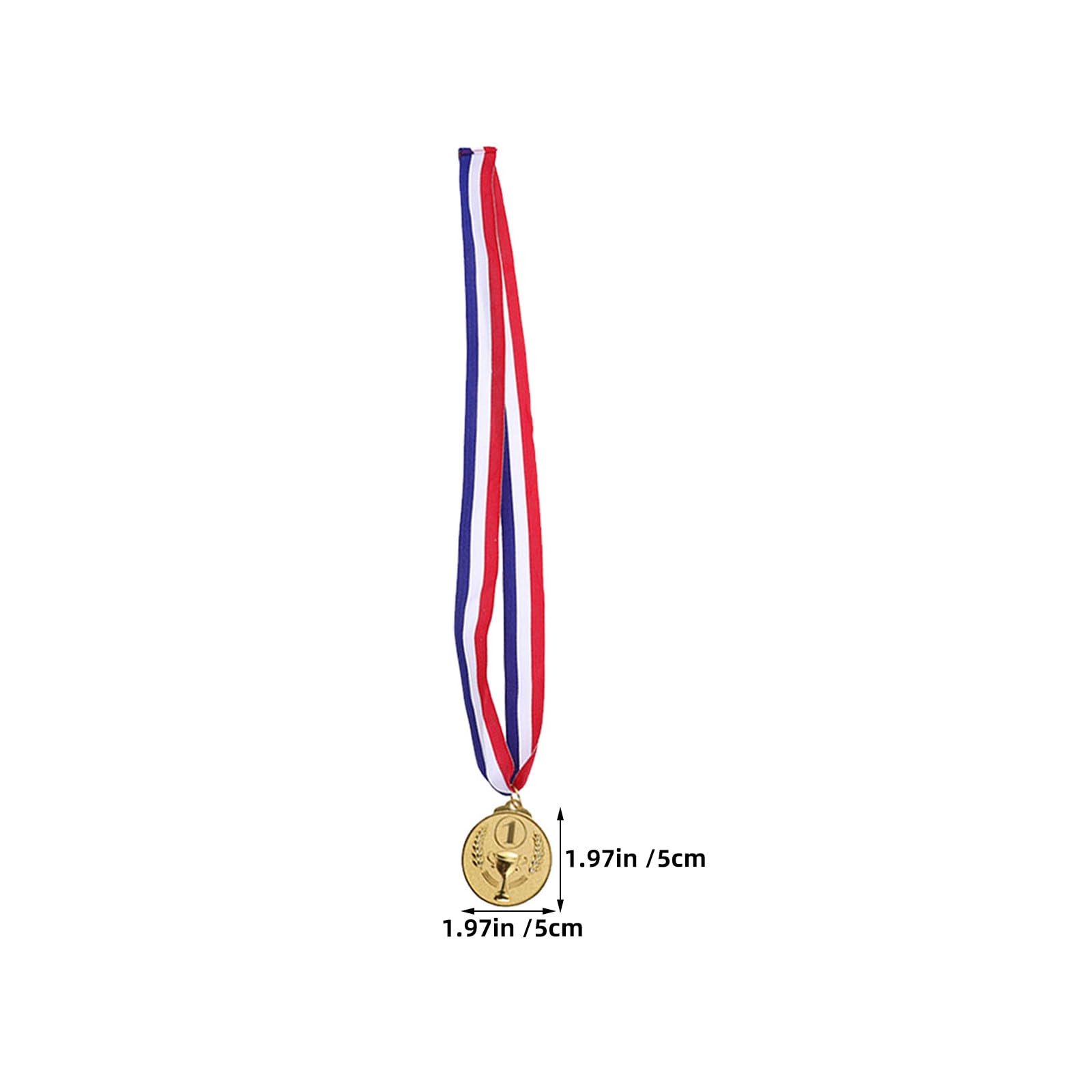 WOONEKY 16 premios de aleación para el Día del Deporte: medallas de Metal con Cinta para el Cuello para Fiestas, Baloncesto, fútbol, ​​Carreras y fútbol.
