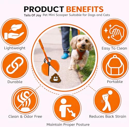 Image of Dog Poop Scooper for Pets | Non-Breakable Pet Pooper Scooper for Dogs & Cats | Mini Portable Poop Picker with Strong Spring | Easy Clean Waste Scooper for Grass, Gravel & Outdoor Use