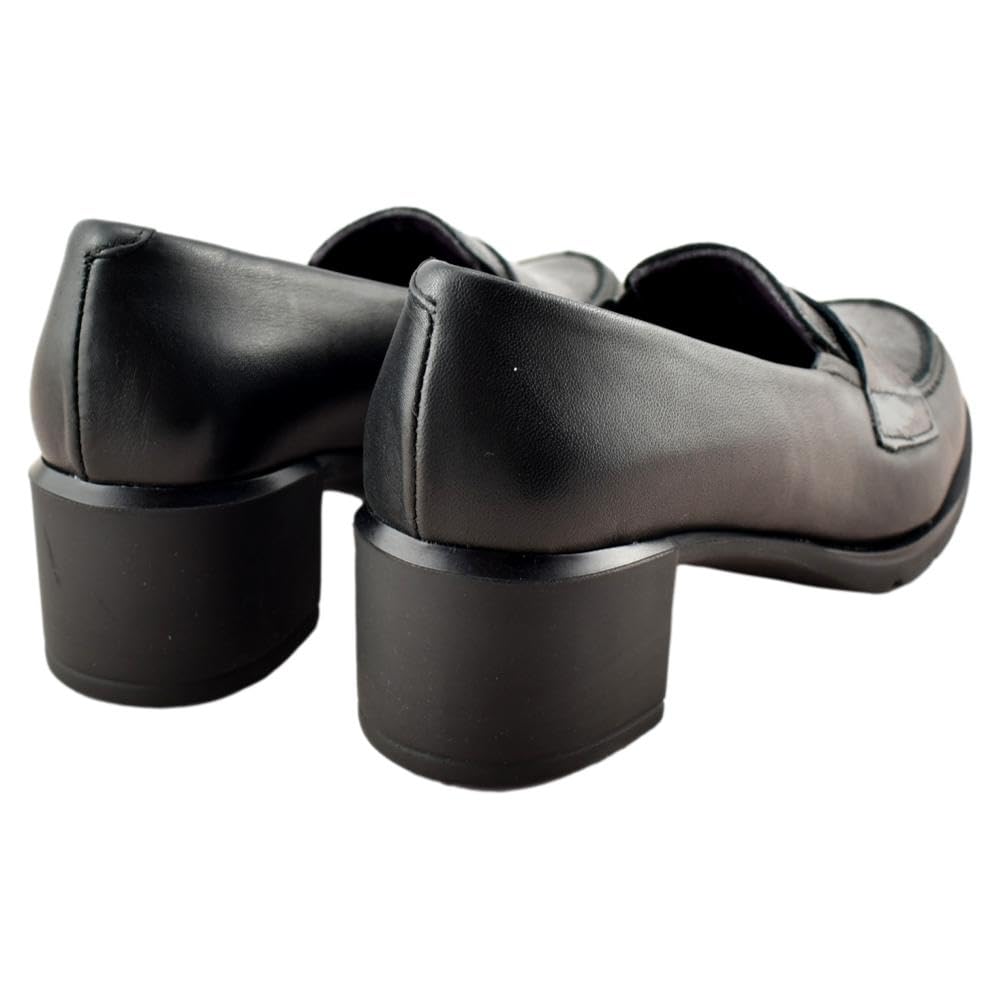 Pitillos - Zapato mocasín con tacón Ancho y Plataforma,de Piel,con Antifaz,Sencillo,Serpiente,Animal Print para: Mujer