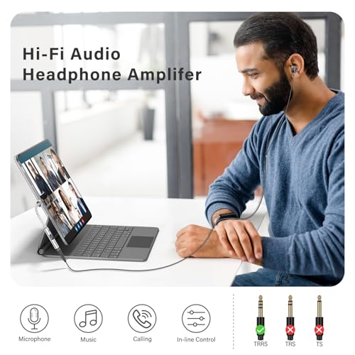 Image of USB C to 3.5mm Audio Adapter DAC with Dual Chip CX31993 MAX97220 & HiFi Headphone Amplifier Dongle,8-Strand 4N Single-Crystal Copper Cable,Compatible with iPhone /Samsung /PC Mac (Silver)