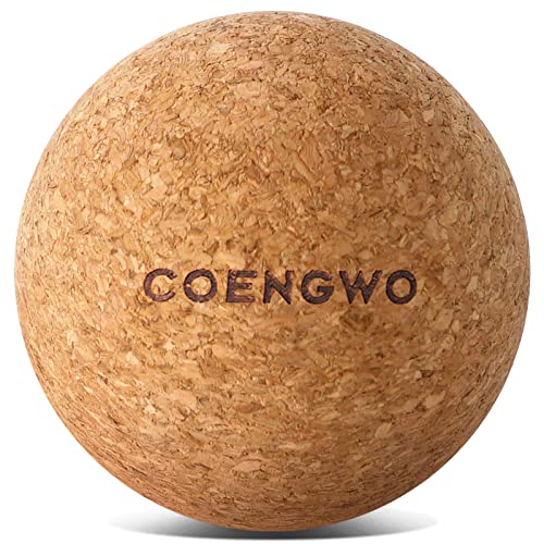 COENGWO Cork Massage Ball, Cork Myofascial Release Ball, Yoga Therapy Ball for Trigger Point Therapy, Muscle Knots, Deep Tissue Relief, 3 Inch