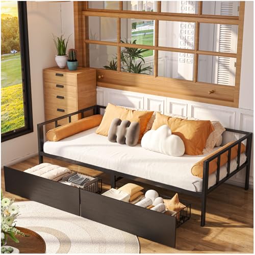 Listado de Cama Individual Walmart - solo los mejores. 45 SIMPLE ESPACIO Sofa Cama,Sofa Cama Individual Viene con Dos Cajones de Gran Capacidad con Ruedas,Camas Individual,Equipado con Barandillas,Sofá Camas,Adecuado para Dormitorios y...