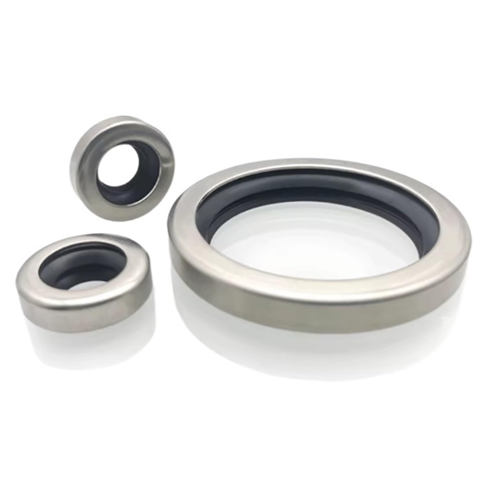 Sello de eje de acero inoxidable PTFE sello de aceite de labios dobles for compresor de aire de tornillo rotativo 1 pieza 42 X 55-65 X 8 mm(Size:42 * 55 * 8)