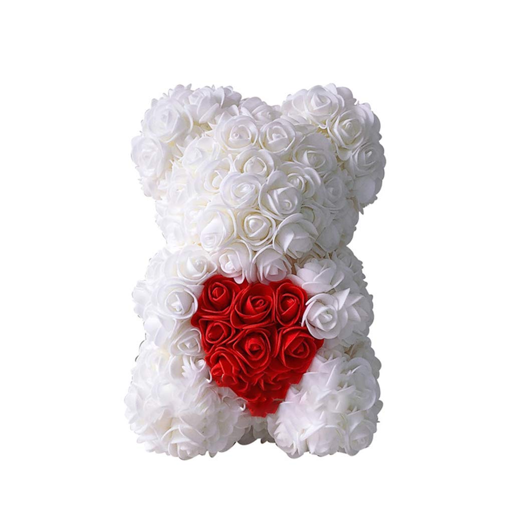 NNLOUGINY 25cm Lovely Rose Teddy Bear Handmade Gifts for Valentines Birthday Wedding Decoration, 9#