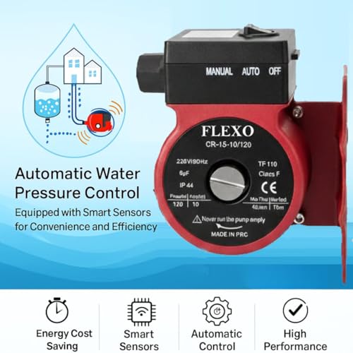 Image of Flexo Automatic Water Pressure Pump Suitable for Hot Water Circulation, Washing Machine, RO Shower, (Red Color)