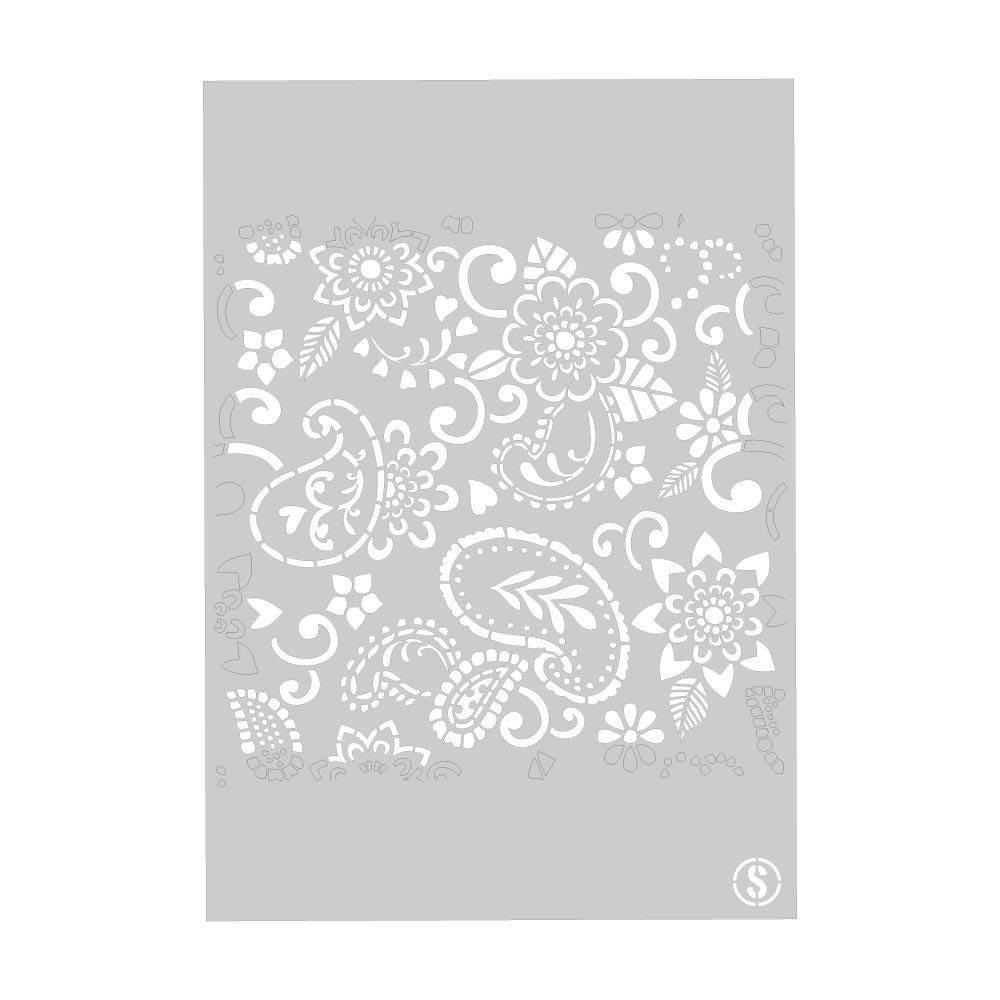 The Stencil Studio Schablone Pukka Paisley Schablone, wiederverwendbar, Wand – Größe Groß (A2) (10195L)