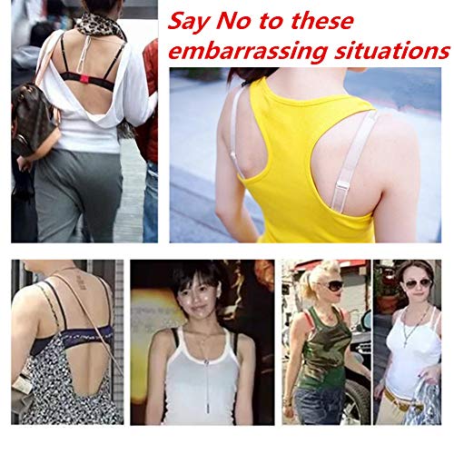 Strapless Clear Back Halter Bra Invisible Strap Backless Lightly Padded Brassiere for Wedding Bridesmaid Dress White, 38D