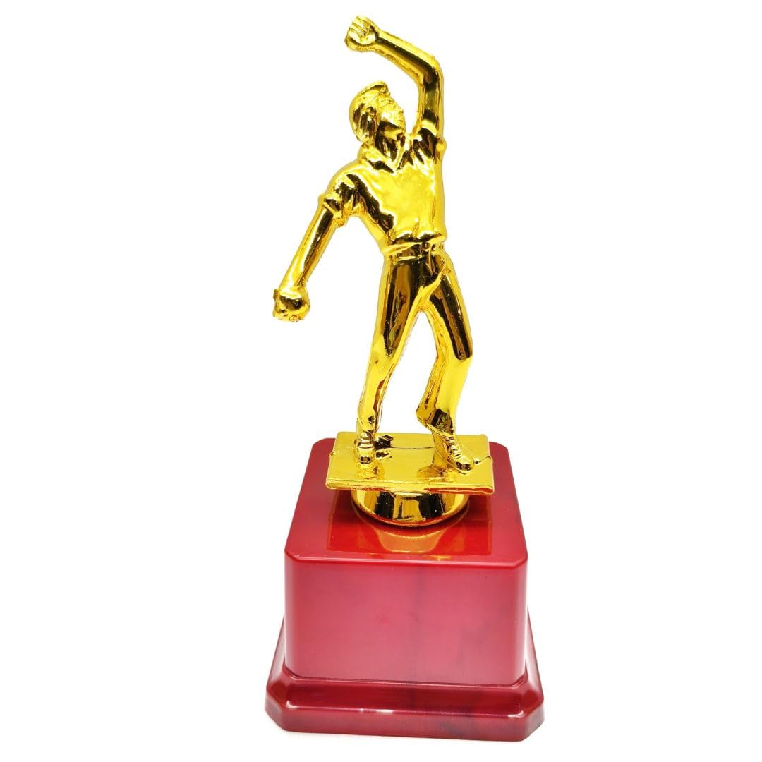 JASBIR TROPHIES Trophy for Cricket Lover Best Bowler Award Trophy Gift Home and Office Decoration Height 17 CM Base Size 6 x 6 CM-picture-30