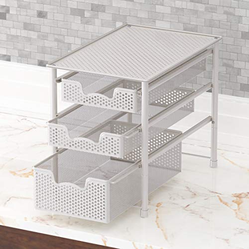 Simple Houseware Stackable 3 Tier Sliding Basket Organizer Drawer, White #TOP5