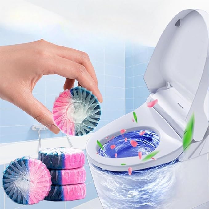 20pcs Toilet Bowl Cleaner Tablets,Long Lasting Bathroom Toilet Tank Tablets for Tank Toilet, Strong Detergent Ability, keeps Toilets Smelling fresh and clean (Pink and Blue)