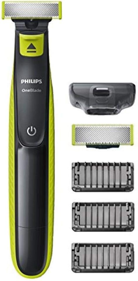 Philips Oneblade Qp252033 With Extra Blade, Rechargeable, For Wet & Dry Use With 3X Click-On Stubble Combs To Trim, Edge And Shave Any Length Of Hair, 2 Years Warranty