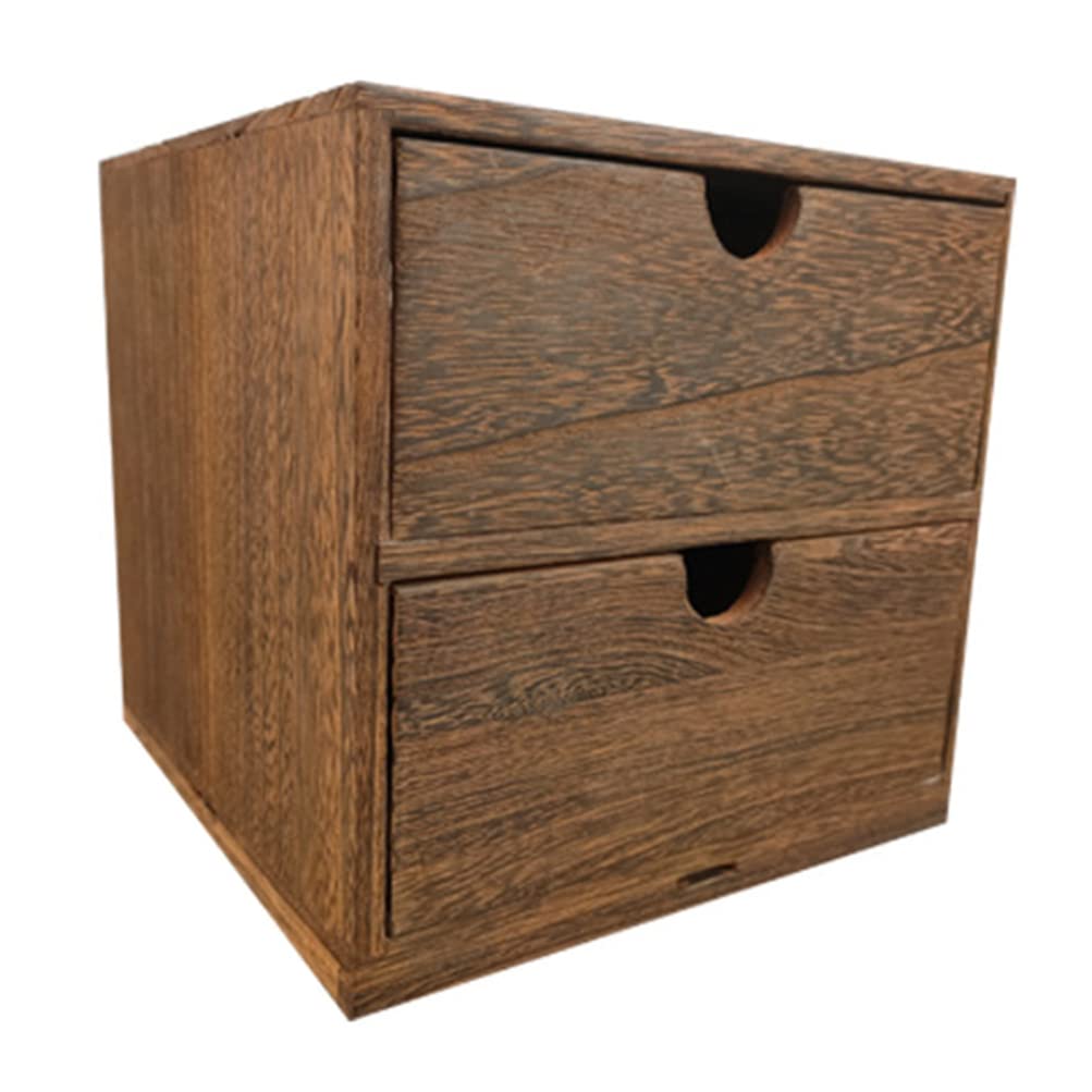 Schreibtisch-Organizer aus Holz, 2 Schubladen, kleine Aufbewahrungsbox für Zuhause, Büro, Schulbedarf und Mehrzweckgebrauch, stilvoller Schreibtisch-Organizer aus Holz mit Schubladen