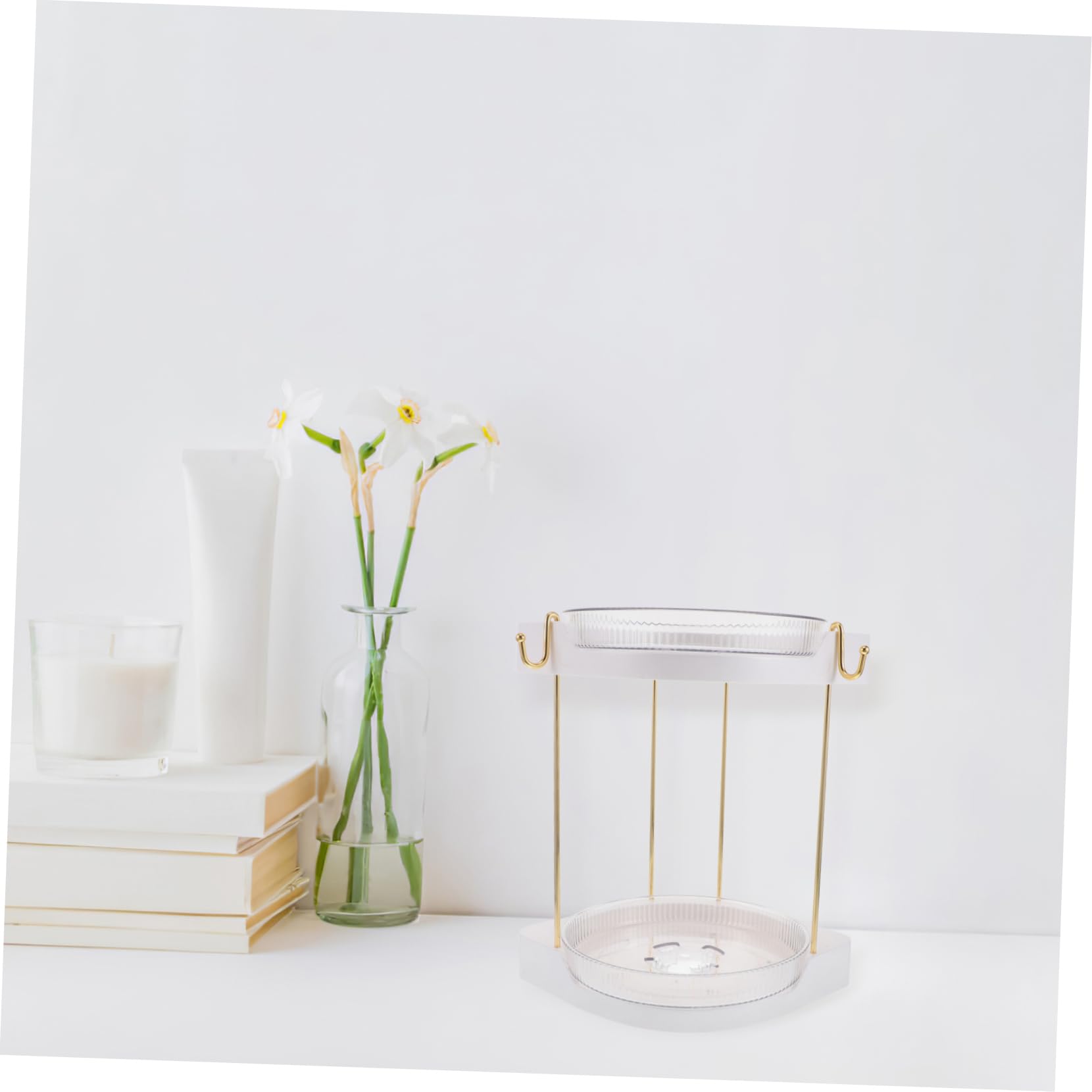 POPETPOP Drehbarer Kosmetik-organizer Aus Staubdicht Stufigem Lagerregal Stehender Make-up-organizer Rotierendes Make-up-regal Für Badezimmer Und Eitelkeit