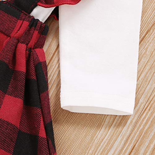 NCONCO 3 stks Baby Meisje Kerst Romper + Plaid Suspender Rok + Hoofdband Outfits voor 0-18M Meisjes - Afbeelding 7