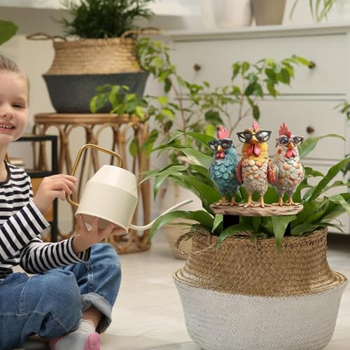 Zqkimzi Garden Stakes Outside, Chicken Garden Stakes, Acrylic Ground Plug, Pot Decoration Stakes, Outdoor Plant Stakes, Yard Decoration Stakes for Garden, Farm, Yard, Lawn and Pathway