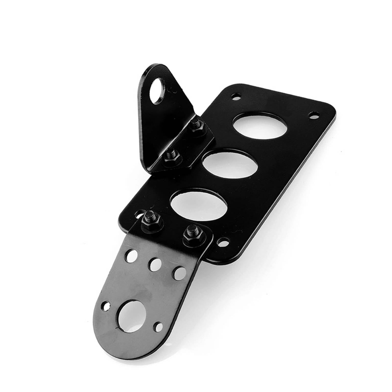 Staffa Laterale in Lega di Alluminio Staffa per del Motociclo Fanale Posteriore per Motocicletta Staffa Laterale in Metallo Nero 18x10,3 Cm