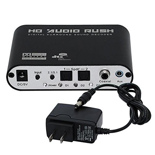 Decoder Audio 2 Da Digitale Ad Analogico Ac3 Da Surround Ottico A Stereo Hd 5.1 Porte Spdif Rush Audio Hd