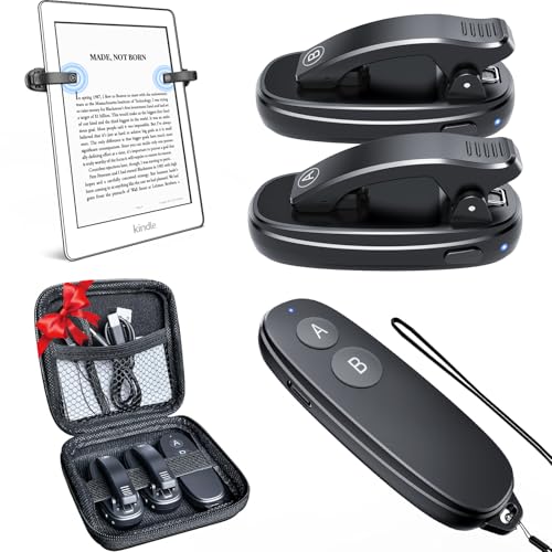 (2 Clips) BBSDA Kindle Page Turner Remote Control: Pad Ereader Page Turner, Rechargeable Button Clicker, Kindle Scroller Paperwhite Scribe Oasis Android Tablets Reading Accessories Gifts