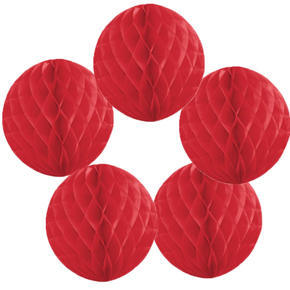 Time To Sparkle Ball-Red 5 Pack Tissue Paper Honeycomb Balls Table Centrepiece Lantern Garland Wedding Decoration | 8"(20Cm) |