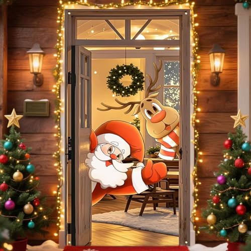 YDUNARISE 200 x 90 cm Türdeko Weihnachten,Weihnachtsdeko...