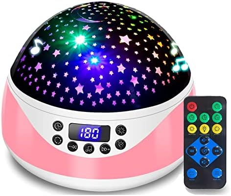 Star Projector Night Light for Kids, Baby Night Light for Kids Children, 360 Degree Rotating Star Night Light Projector with Timer Music, 8 Colors Kids Night Lights for Bedroom with Remote Control