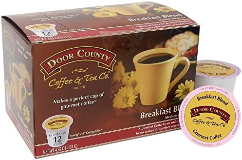 Door County Coffee, Single-Serve Cups for Keurig Brewers, Breakfast Blend, 36 Count