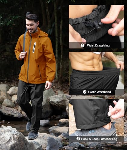 Image of SWISSWELL Men's Waterproof Golf Rain Suit Rain Gear Jacket and Pants Lightweight for Golf Fishing Big and Tall S-5XL