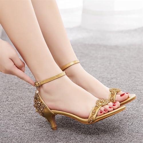 Women's Rhinestone Sparkly Stilettos Sandals Open Toe Slingback Heels Party Wedding Shoes4