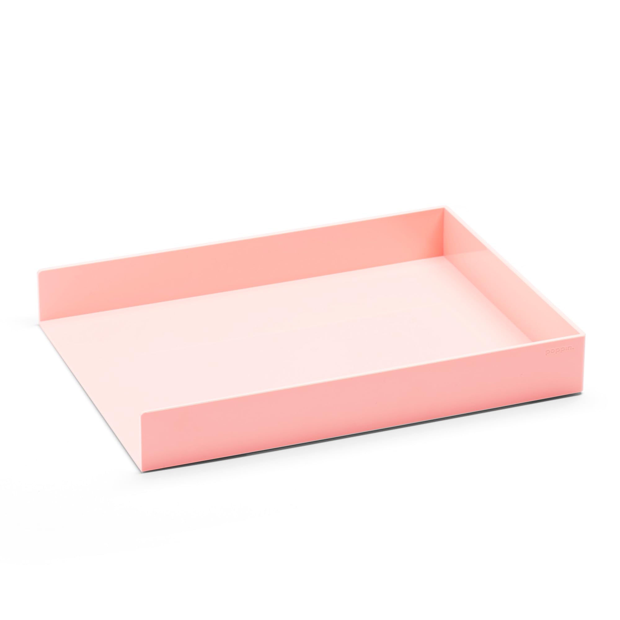Poppin Stacking Letter Tray, fard, 9 – 3/4 x 12 – 1/2 x 1 – 3/4 h