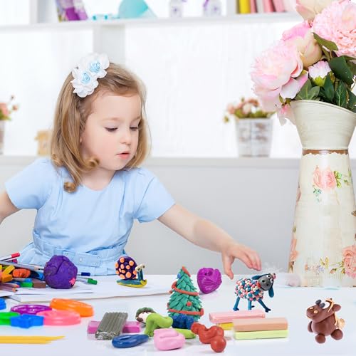 polymer clay kits 50 colorsmodeling clay for kids diy mold oven bake clay with storage box sculpting tools and accessoriesfor kids adult and artist friendly ideal gifts