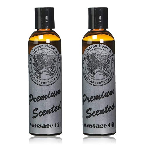 Black Canyon Black Currant Vanilla Scented Massage Oil, 4 Oz (2 Pack)