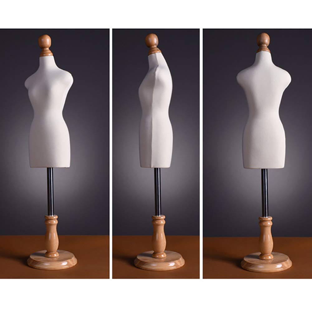 Tailors Dummy Mannequin Mini Dressmakers Dummy Famale, Tailor Manikins Doll Dress Form Display, Adjustable Height Dollhouse Accessories Decoration ()