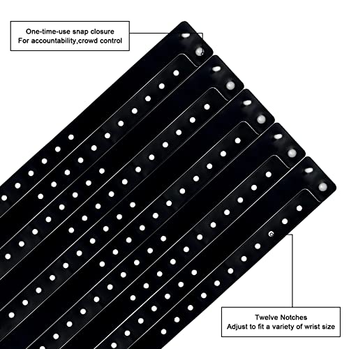 Wristall Black Plastic Wristbands-500 Pack Colored Identification Wristbands For Events thumb #2