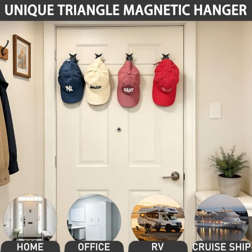 Image of Magnetic Towel Hooks, Strong Magnetic Hooks with Rubber Coated Base, Magnetic Coat Hooks for Refrigerator, Metal Door, Locker and Garage, Hooks for Towels, Coats, Bags, Hats and Umbrellas