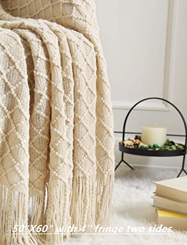 CREVENT Home Decor Rustic Couch Sofa Chair Bed Throw Blanket Soft Warm Cozy Light Weight for Travelling in Spring Summer (127cmX152cm Beige/Ivory) - Cosy Home Interiors CREVENT Home Decor Rustic Couch Sofa Chair Bed Throw Blanket Soft Warm Cozy Light Weight for Travelling in Spring Summer (127cmX152cm Beige/Ivory) - Image 3