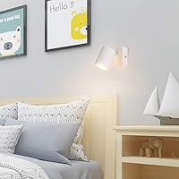 Vista 5 de Lámpara de pared de lectura de mesita de noche, lámpara de techo LED para interiores, aplique de pared ajustable giratorio blanco GU10..