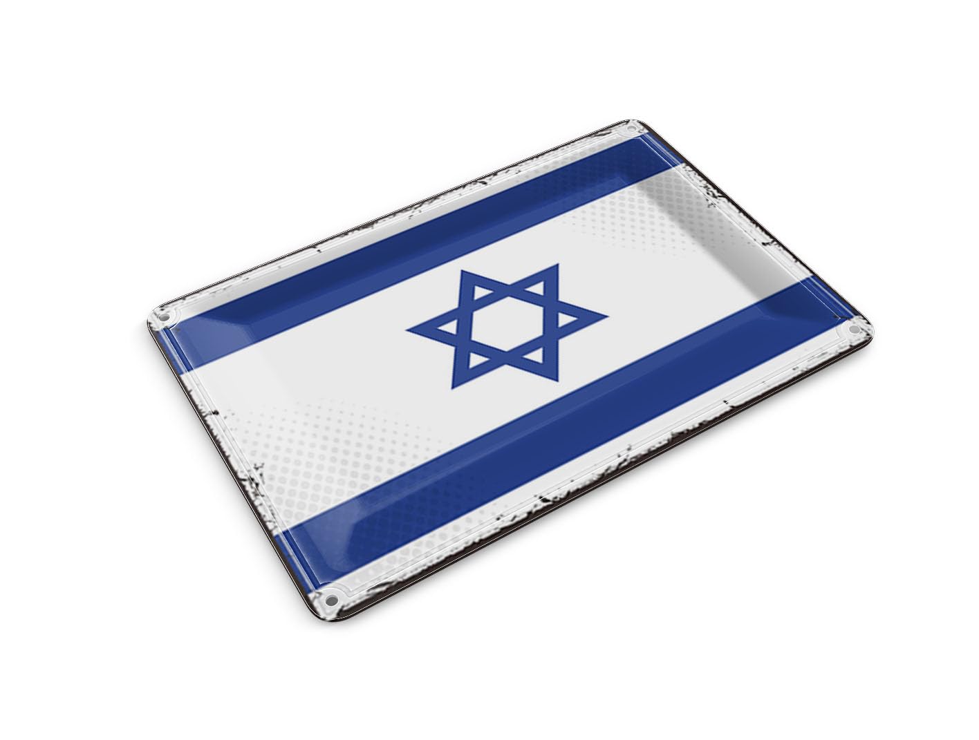 Femer Tin Postcard Israel Flag 14 x 10 cm Retro Flag of Israel Decorative Sign