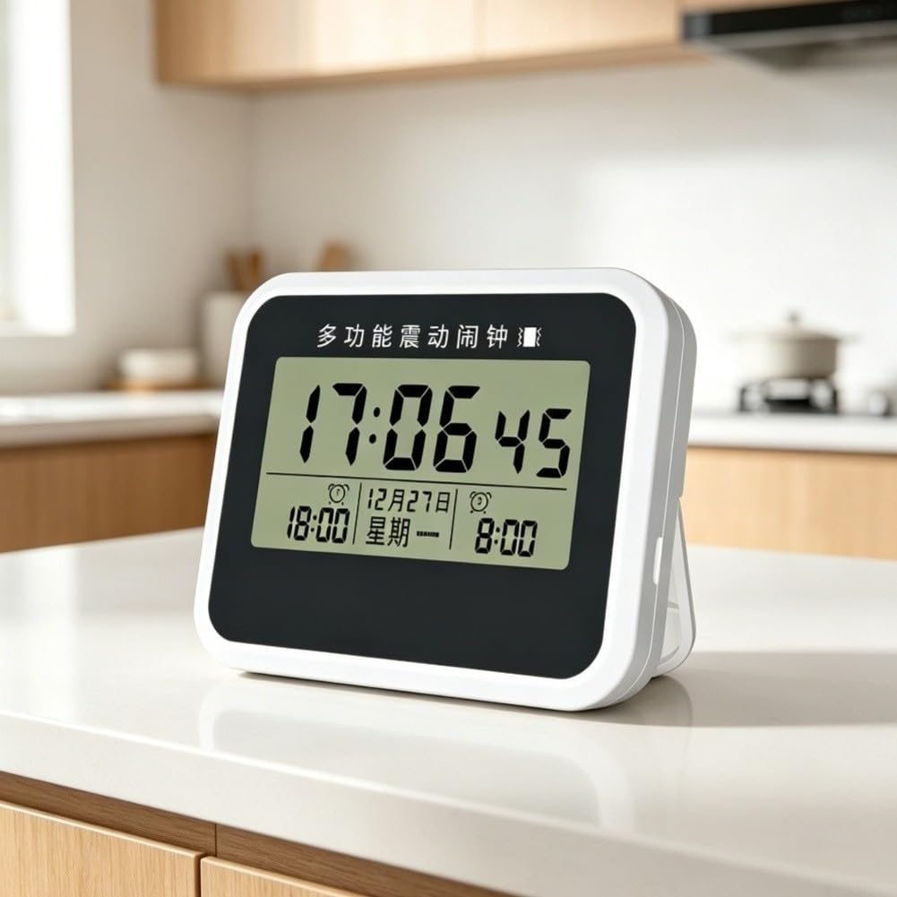 Budzik wibracyjny z wyświetlaczem LCD 110 dB Dual Alarm