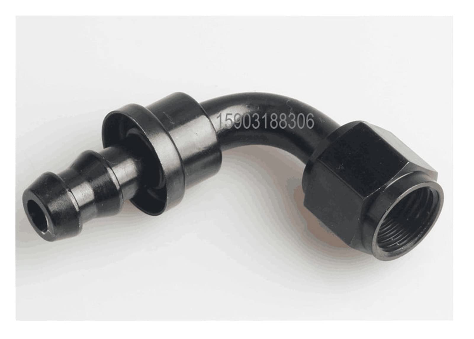 Raccord AN10 90 degrés pivotant mâle à poussoir aluminium