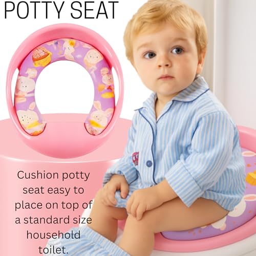 Image of Nabhya Soft Cushion Baby Western Potty Seat Toilet Trainer with Handle and Back Support (Random Colour)