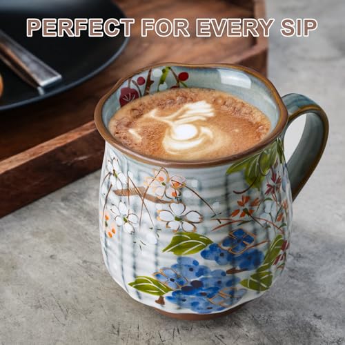 Taza de cerámica 280 ml con diseño floral vintage miniatura 5