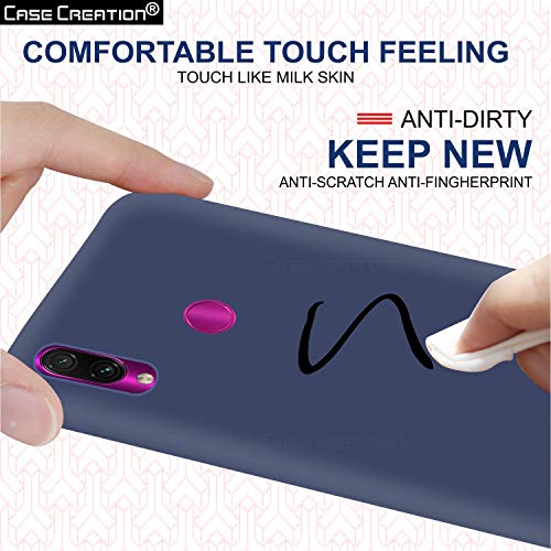 Image of Case Creation Luxurious OG Series for Xiaomi Redmi Note 7 Case Cover,Anti-Dirty Slim Case Frosted Matte Cute Candy TPU Raised Bezel (Splash of Color) Back Cover for Redmi Note 7 -Navy Blue