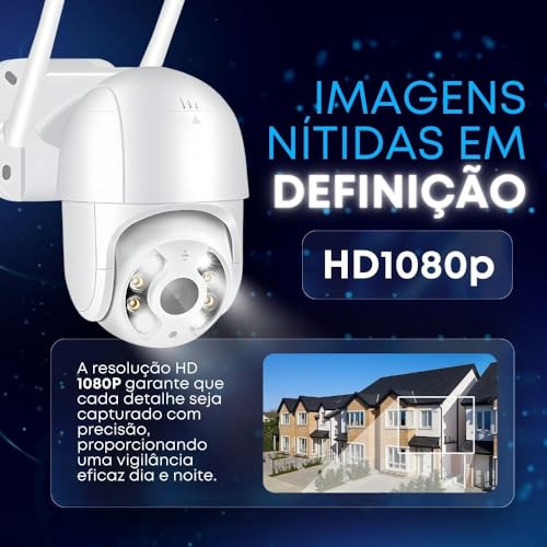 Camera IP Sem Fio de Segurança Externa HD Rotativa Prova Dagua Wifi Infravermelho Visão Noturna Icse