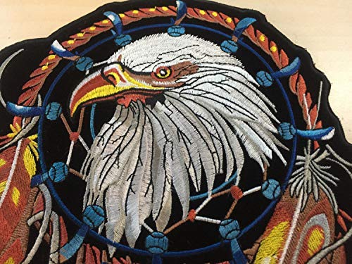 ◡̈*✧Eagle OYSTERBOY Large 8.3 x 11.8 inch 100% Embroidered Patch Motorcycle