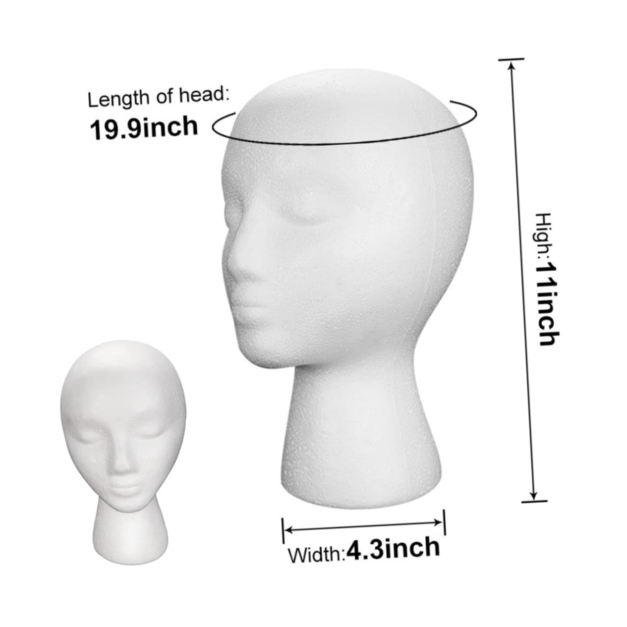 WOFASHPURET 2Pcs Female Wig Mannequin Head for Displaying Hats Wigs Veils Durable and Multi Purpose Head Model for Cosmetology DIY and Wedding Accessories