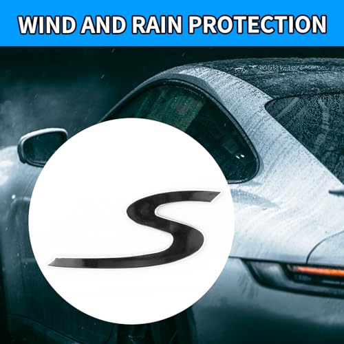 Image of Silver S Letter Rear Trunk Boot Lid Hatch Tailgate Emblem Badge for Porsche Cayenne Panamera 2009-2022, Rear Trunk with Tailgate Badge for Porsche 911 970 971 9YA