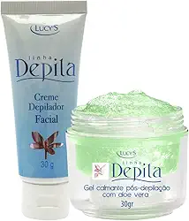 Kit de Depilação Facial Lucy's com Creme Depilador e Gel calmante pós-depilação