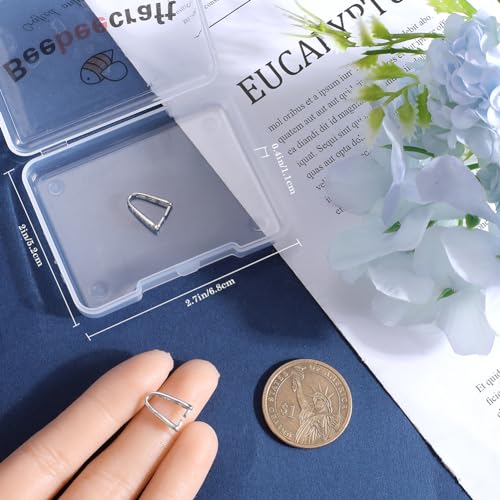 Beebeecraft STER-BBC0007-23-US 1 Box 2Pcs Ice Pick Pinch Bails Rhodium Plated 925 Sterling Silver Snap On Bails Jewelry Clasp Connector thumb #2